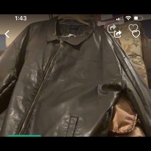 4XLT brown Leather Jacket